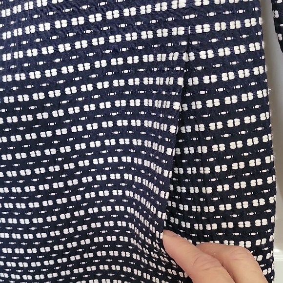 Anne Klein Navy and White Textured Jacket - Picture 4 of 7